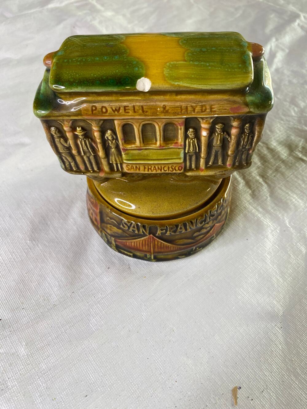 San Francisco CA Cable Car Music Box – Spinning Ceramic Souvenir